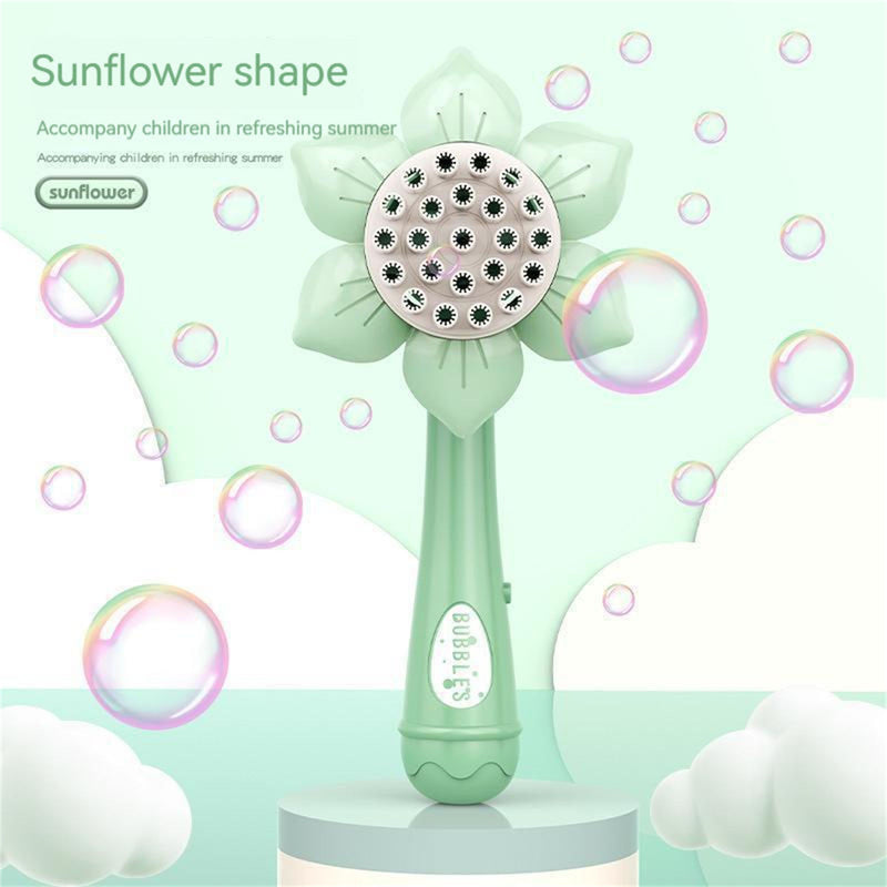 Bubblerainbow Sunflower Stick Flower Shower Machine 23 Hole Bubble Gun Children Toy Red