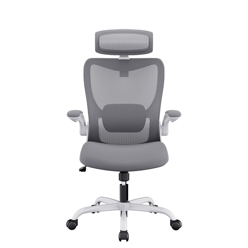 MONA Ergonomic High Back Flipped Armrest Task Chair In Grey