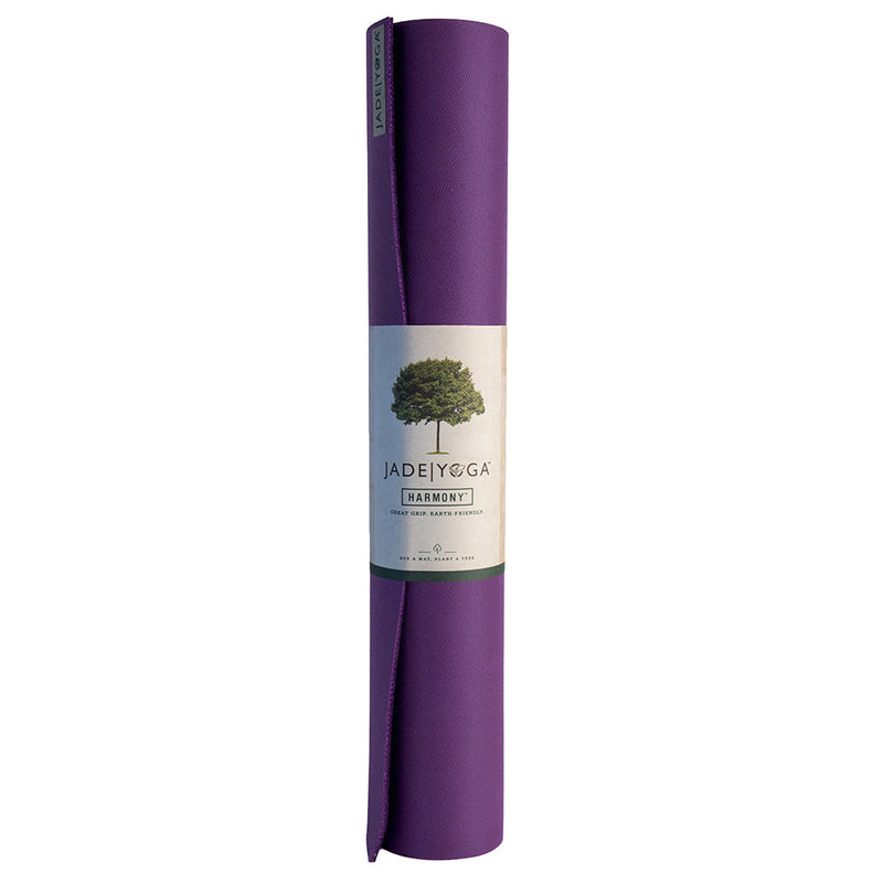 Jade Yoga Harmony Mat - Purple & Iron Flask Wide Mouth Bottle with Spout Lid, Fire, 40oz/1200ml Bundle