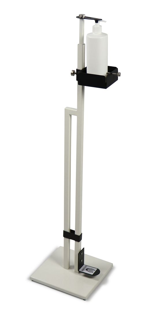 Lirash Touch Free Hand Sanitiser Dispenser Station Floor Stand Foot Operated - White Black
