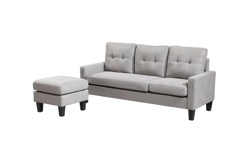 Oslo Sofa Couch Lounge Suite Reversible 3 Seater Set - Light Grey Linen