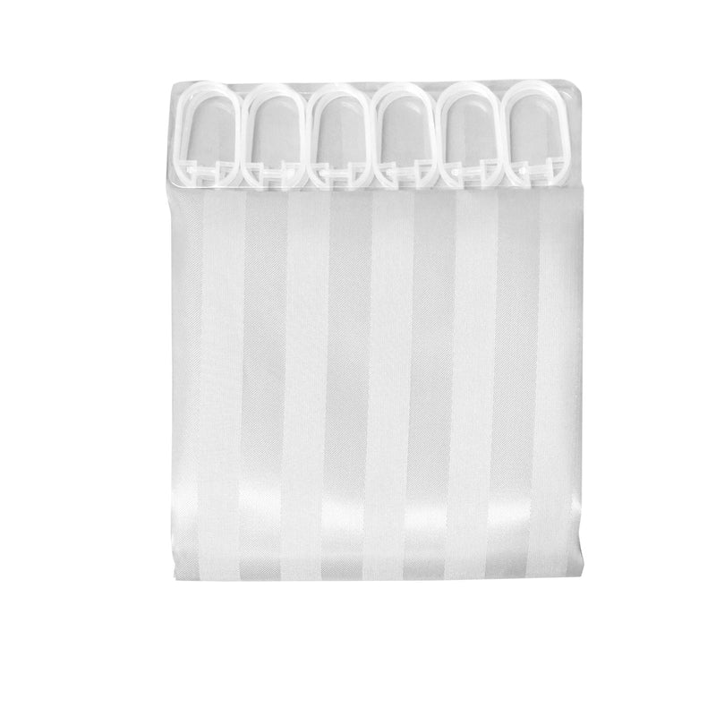 Jacquard Stripe Shower Curtain White