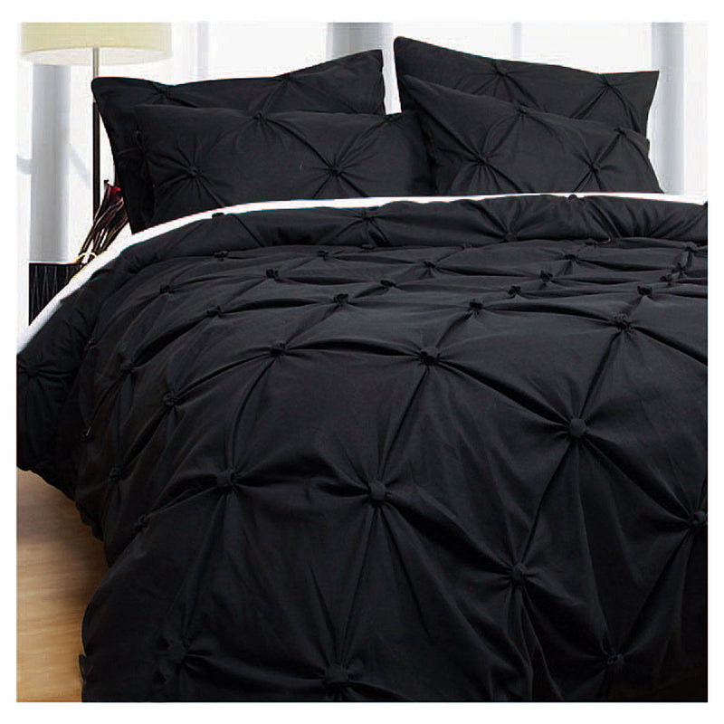 Bloomington Puffy Quilt Cover Set Black SUPER KING
