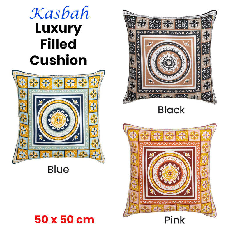 J Elliot Home Kasbah Luxury Filled Cushion 50 x 50cm Blue