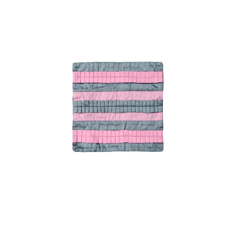 Small Designed Square Cushion Cover 30 x 30 cm Pink Grey Pleats