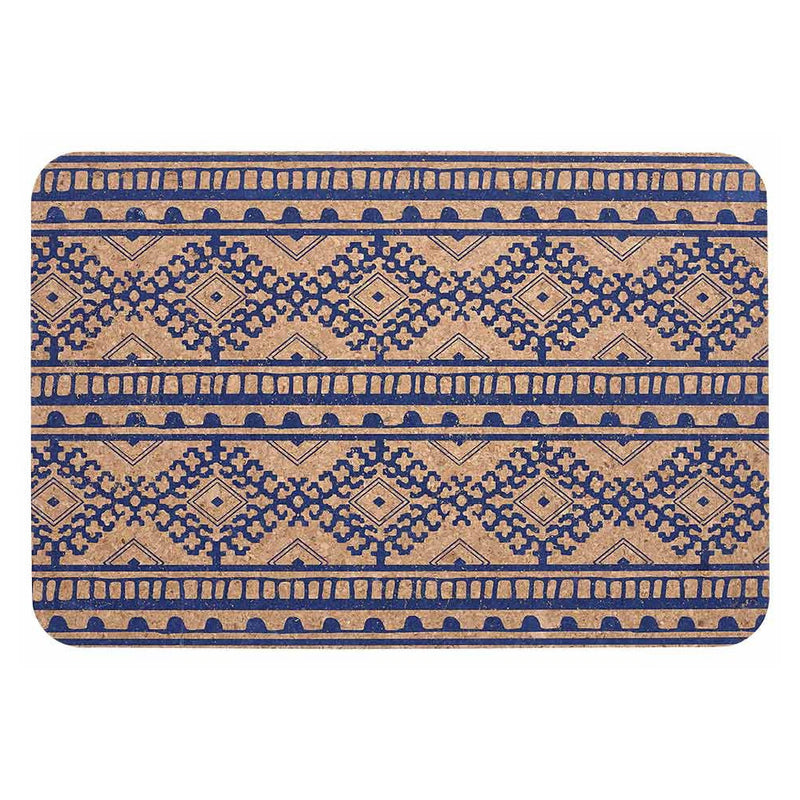 Ladelle Set of 4 Oasis Tribal Navy Cork Placemats