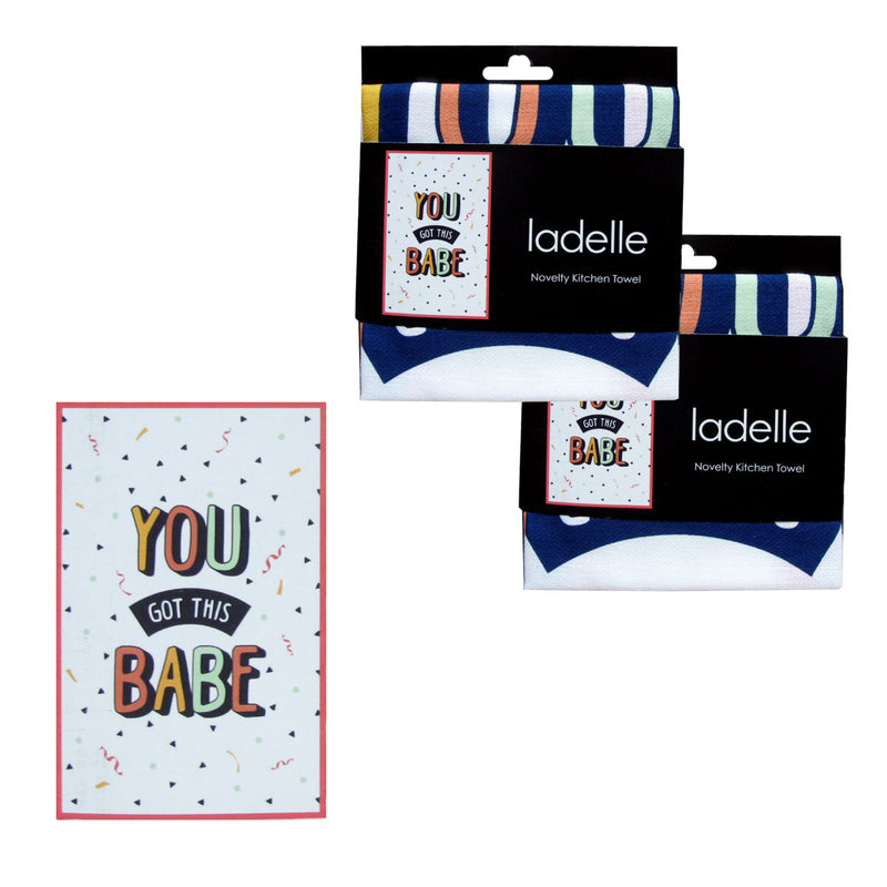 Ladelle Set of 2 Cotton Tea Towels You Got This Babe