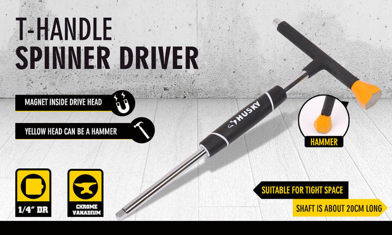 3-Way 1/4" Drive T-Handle Wrench Mini Steel Hammer Extension Shank Anti-slip New