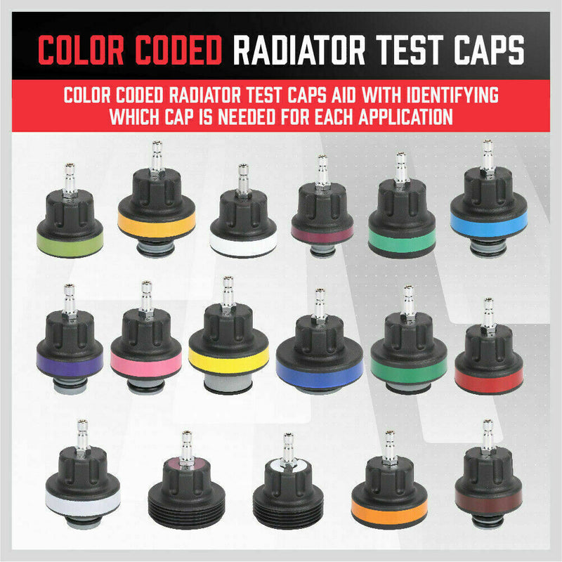 28Pc Radiator Pressure Test Set Cooling System Leaking Check Refill Vacuum Tool