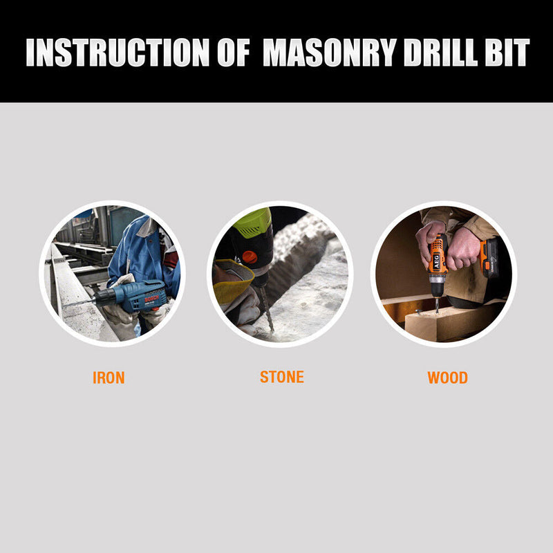 HSS Masonry Drill Bits Hammer Drilling Concrete Head Twist SDS Plus Shank 5-10mm