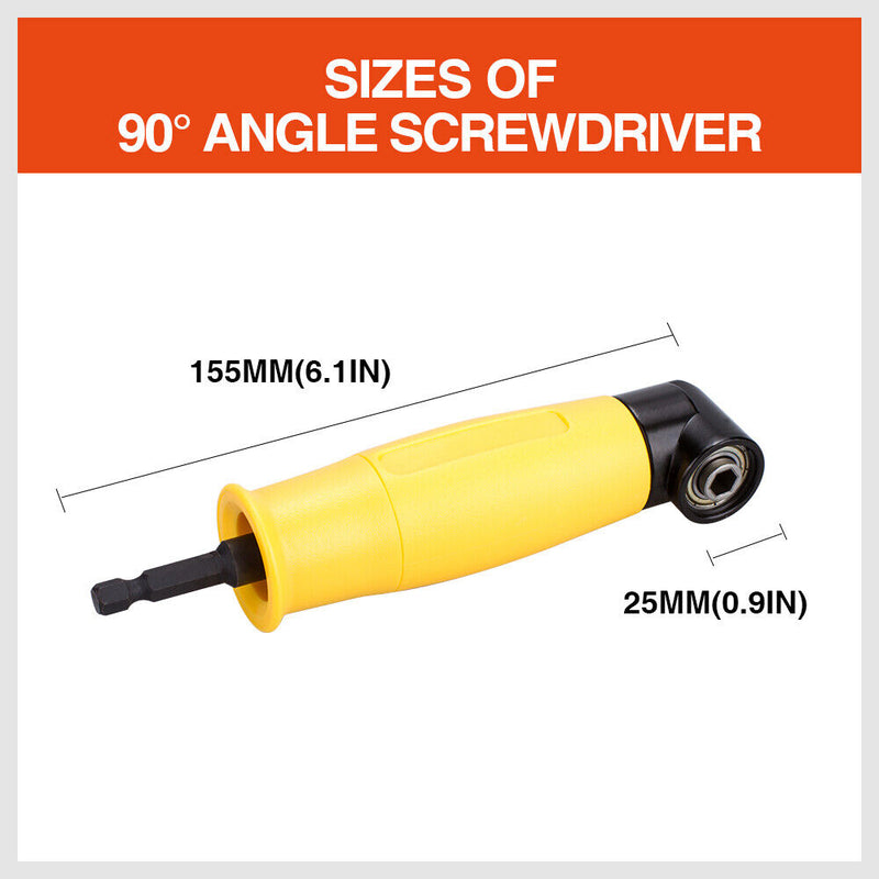 Right Angle Drill Attachment 90° Degree Drill Adapter 1/4" Drive Key Adaptor New