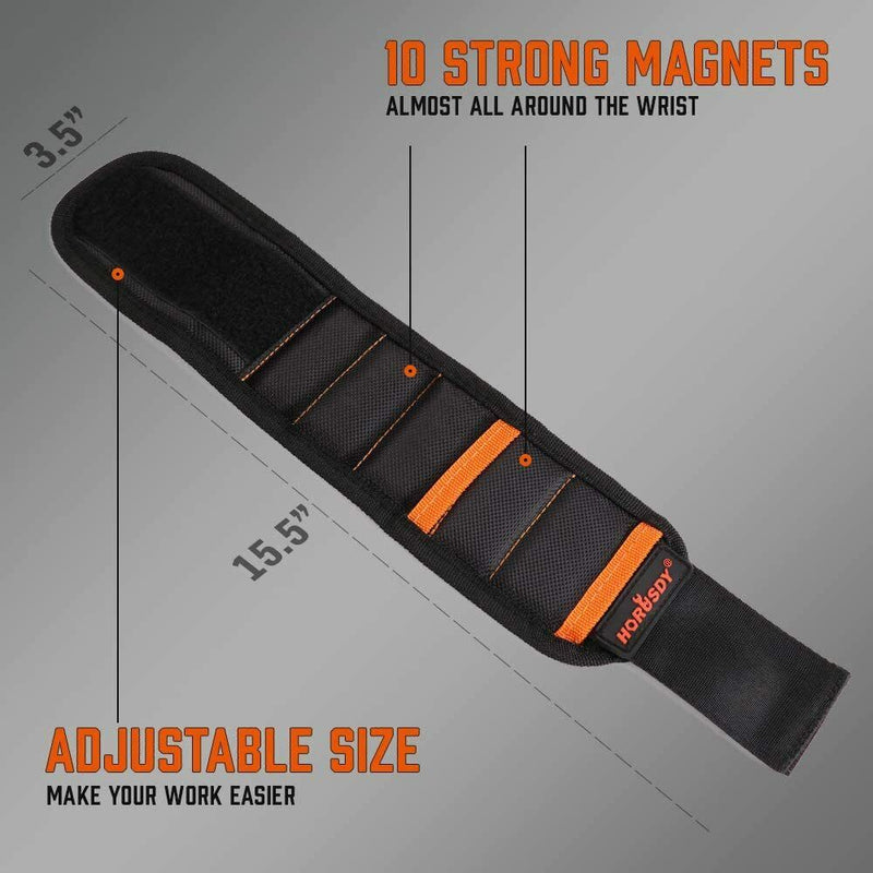 Magnetic Wristband & Universal Socket Grip 7-19mm Magnets Screws Nails Holder
