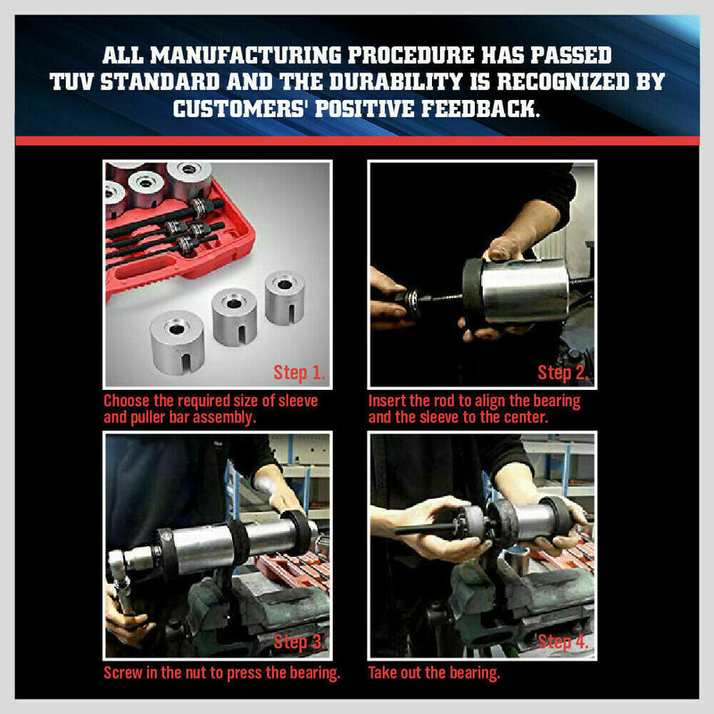27Pc Universal Pull & Press Sleeve Kit Removal Bushing Driver Set Bearings Seal