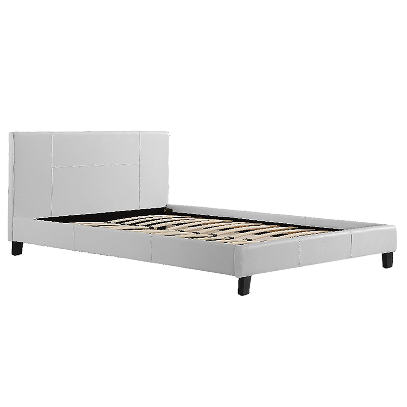 Queen PU Leather Bed Frame White