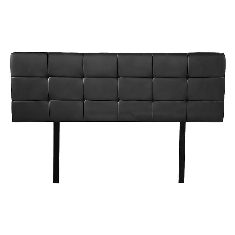 PU Leather Double Bed Deluxe Headboard Bedhead - Black