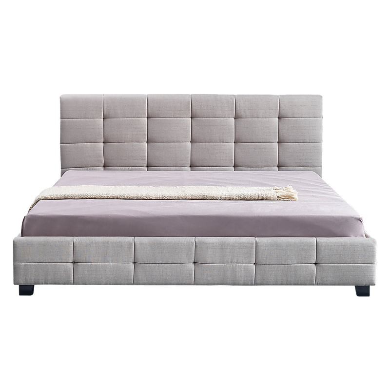 Linen Fabric King Deluxe Bed Frame Beige