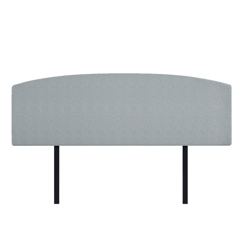 Linen Fabric King Bed Curved Headboard Bedhead - Stone Grey