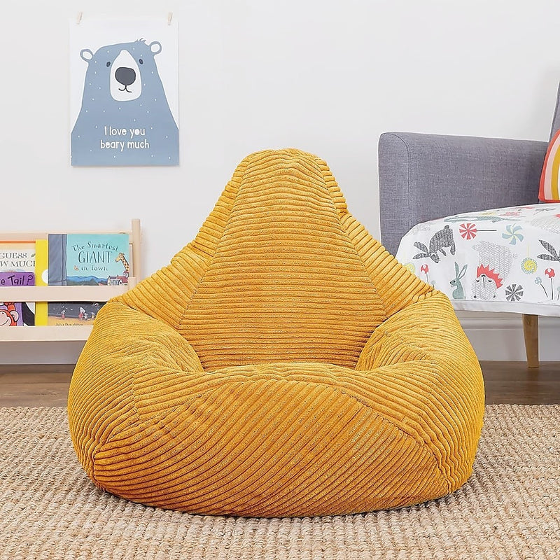 Jumbo Cord Beanbag Chair Cover Unfilled Large Bean Bag - Mustard