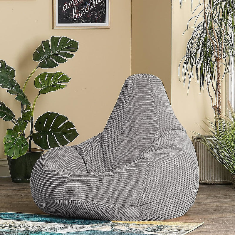 Jumbo Cord Beanbag Chair Cover Unfilled Large Bean Bag - Grey