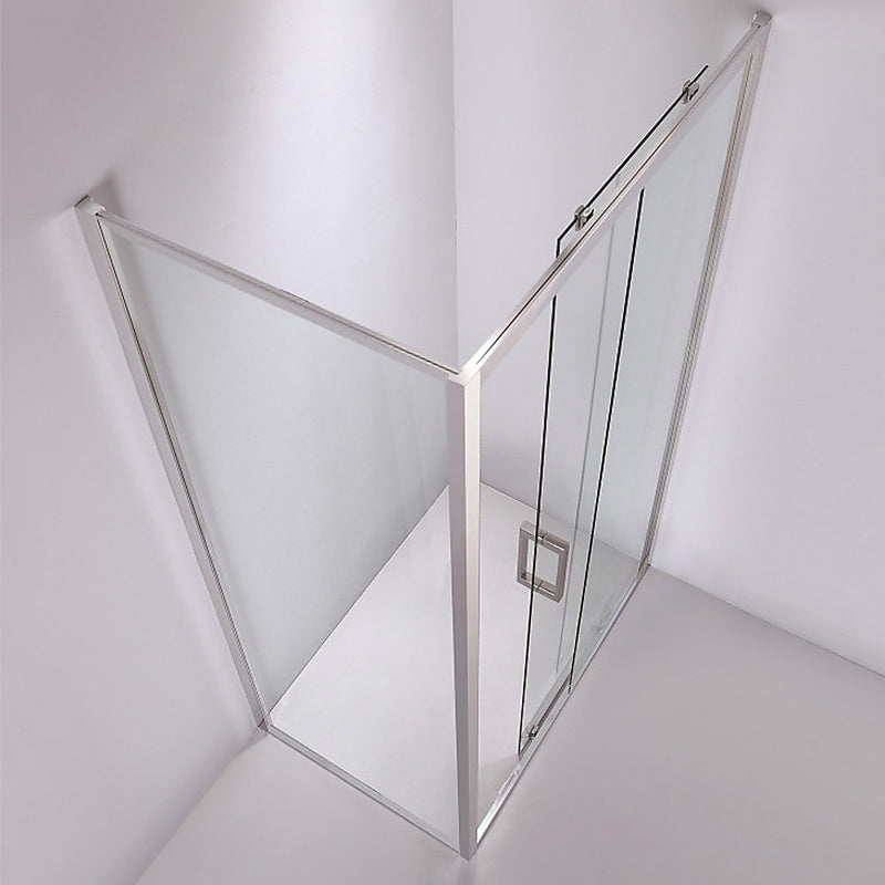 Adjustable 1300x800mm Single Door Corner Sliding Glass Shower Screen in Chrome