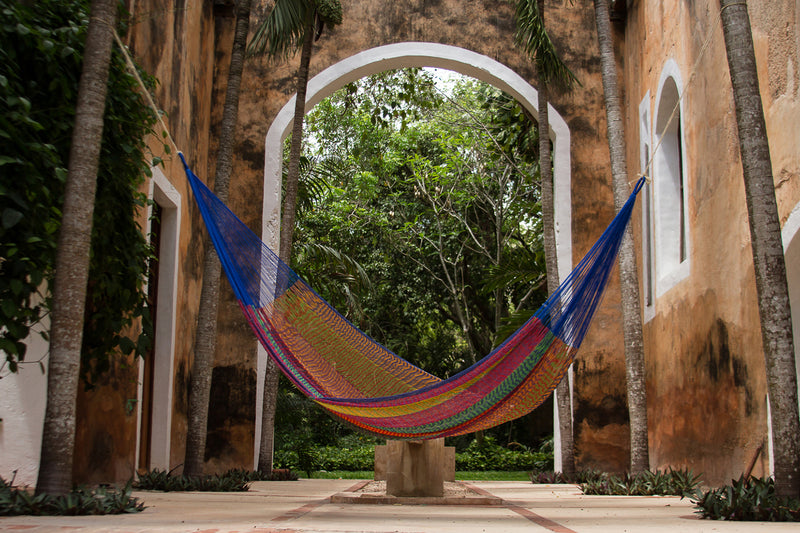 Mayan Legacy Jumbo Size Cotton Mexican Hammock in Mexicana Colour